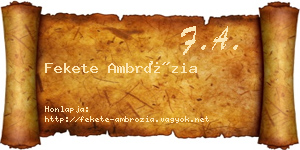 Fekete Ambrózia névjegykártya